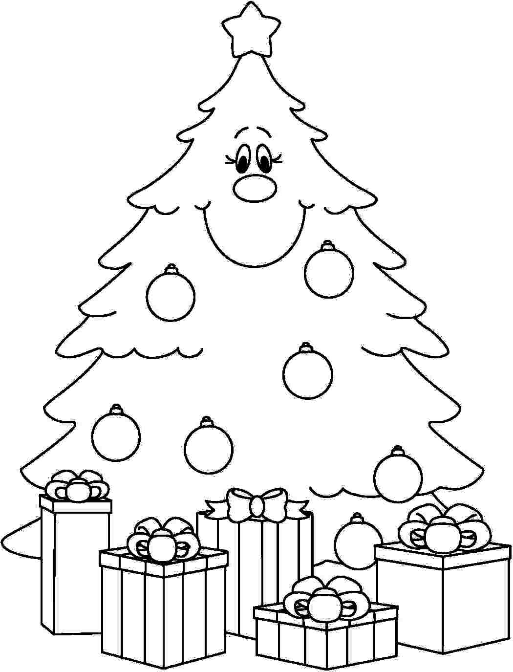 Kbrguru Christmas Tree Coloring Sheet For Kids